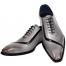 Duca Di Matiste "Torre" Grey / Black Genuine Italian Calfskin Lace-Up Oxford Shoes.